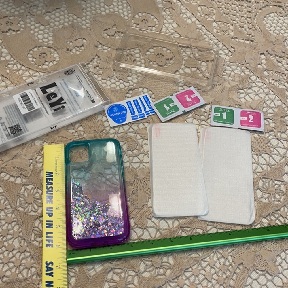 iPhone 12 phone case with two screens covers with installation preps and guides.